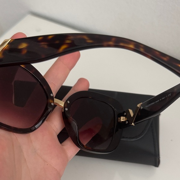 Lightly Used Valentino Brown Tortoise Sunglasses